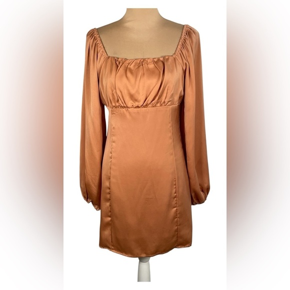 en;semble “Trying My Best Dress” Terracotta Balloon Sleeve Dress NWT Medium - Picture 2 of 10